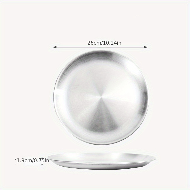 Stainless Steel Round Serving Platter for Barbecue Steak Dessert Buffet