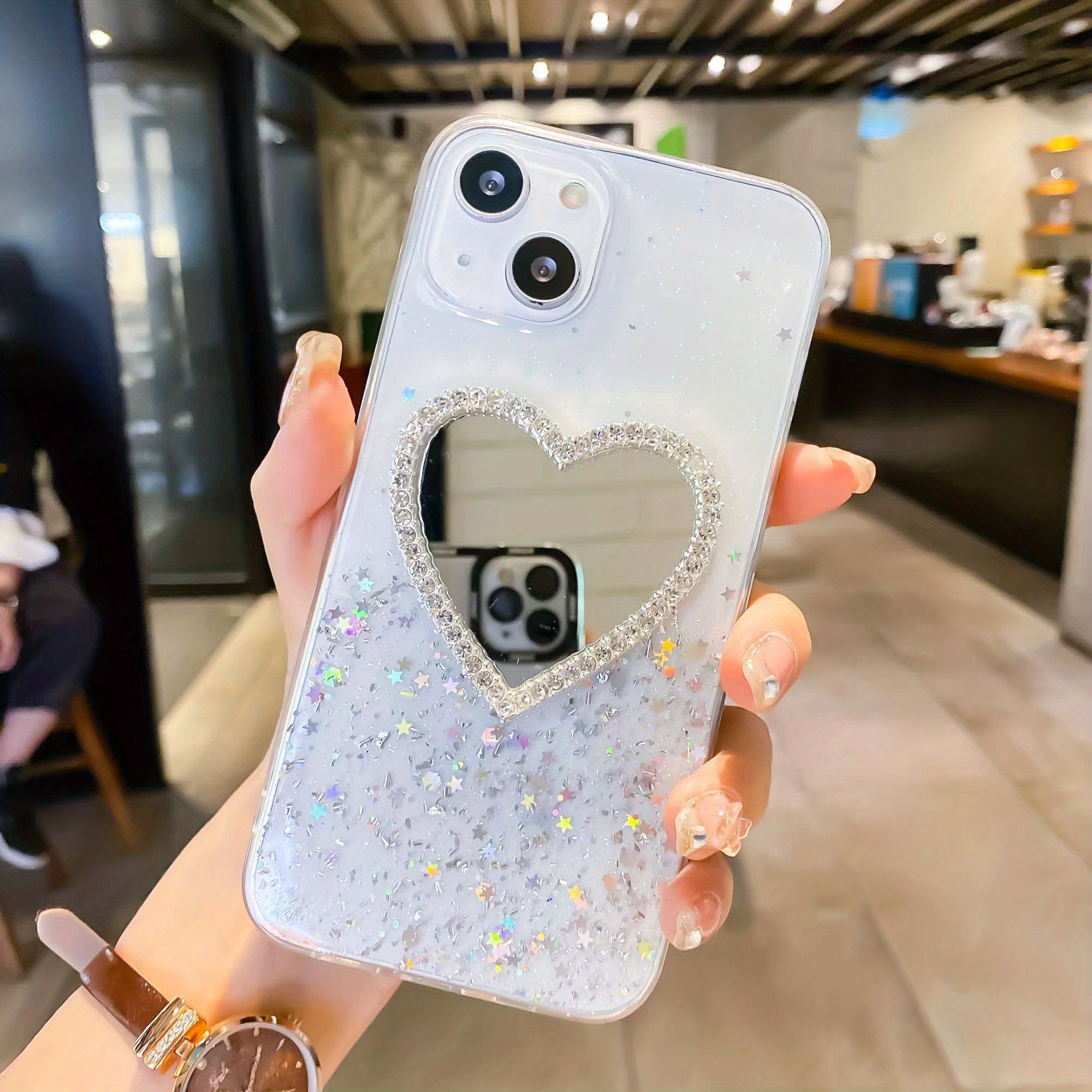 Glam Up Your Iphone With A Shiny Glitter Camera Protector - Temu