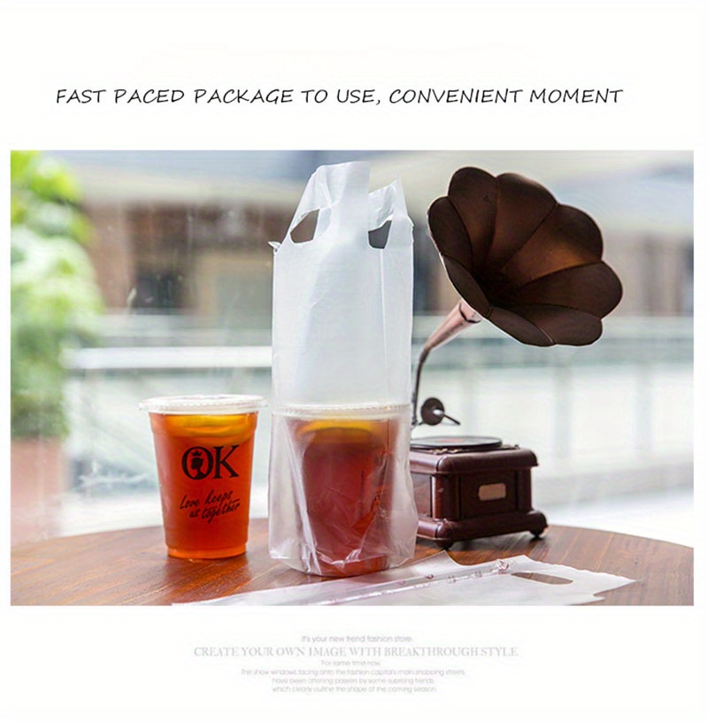 Milk Tea Bag Coffee Take Away Bag Beverage Single Cup Temu