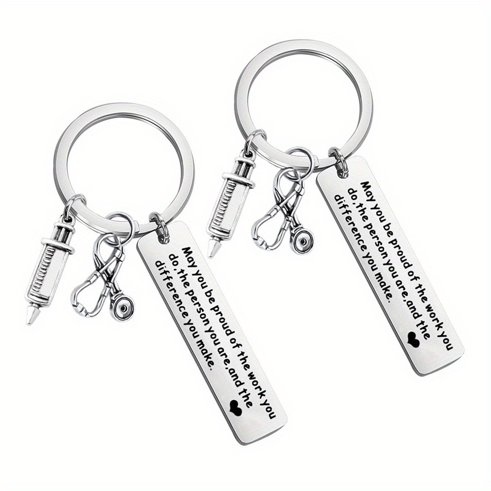 Stethoscope Injection Syringe Inspirational Keychain Metal - Temu Australia