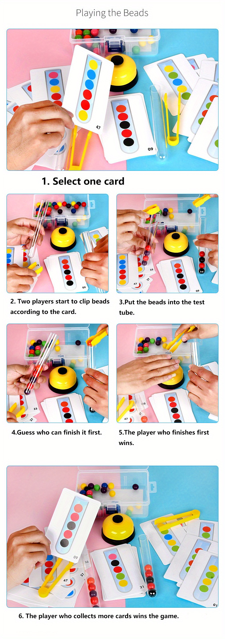 Early Education Clip Wooden Beads Test Tube Toy Color Temu