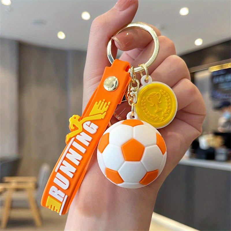 Cartoon Football Decor Keychain Cute Key Ring Bag Purse Charm Car