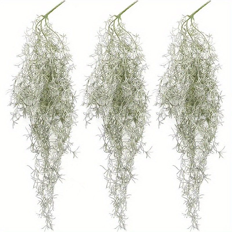 15 Pieces Faux Greenery Moss Realistic Spanish Moss Fake Moss for Potted  Plants Hanging Moss Garland for Outdoor Indoor Crafts Decor (Green, 33 Inch)
