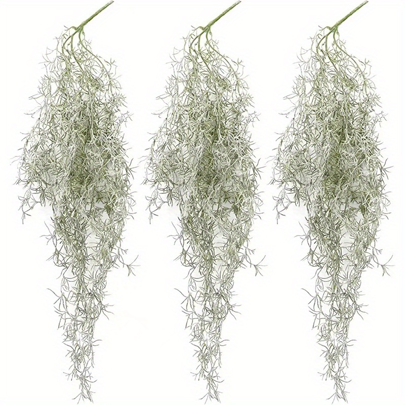 Zukuco Artificial Moss Vines Hanging Plants, Faux Greenery Moss for Potted Plants Realistic Fake Spanish Moss for Home Bedroom Wall Porch Garden Home