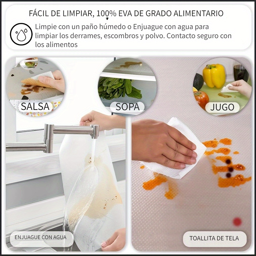  Revestimientos para refrigerador, 12 x 17.7 pulgadas, tapetes  lavables para refrigerador, accesorios de cocina para el hogar, accesorios  de organización imprescindibles para congelador, estantes de vidrio,  cajones, armarios, paquete de 7 