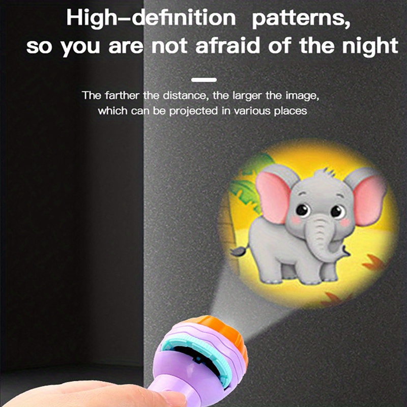 1 set projection flashlight toy educational toy birthday gift for early learning picture projector fun details 4