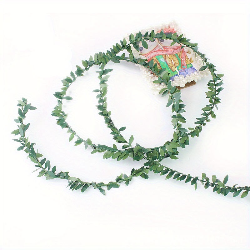 Image of 1pc, 7.5m Artificial Green Plant Wire Rattan - Simulation Christmas Wreath For Diy Weaving And Handmade Vine Plant Decorative Rattan - Decor