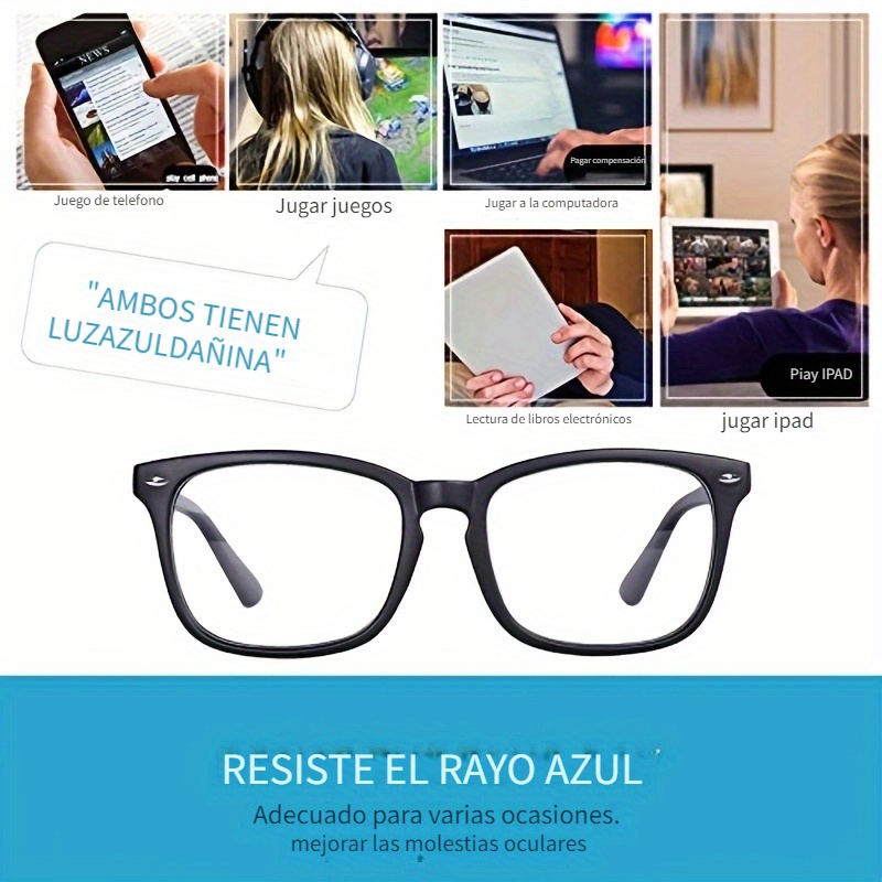 Gafas de ordenador con bloqueo de luz azul UV