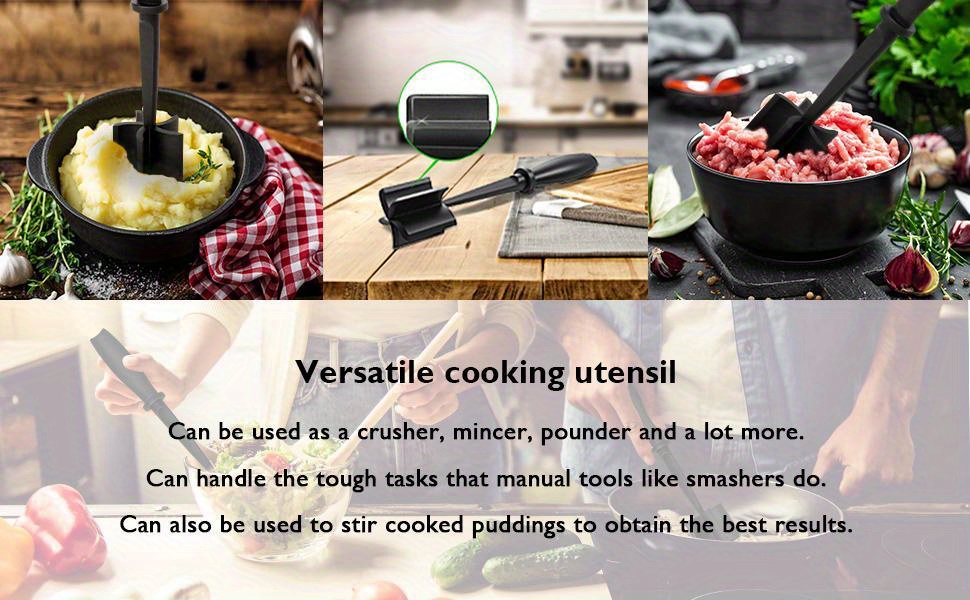 Versatile Meat Chopper: Nylon, Heat-Resistant, Safe for Non-Stick