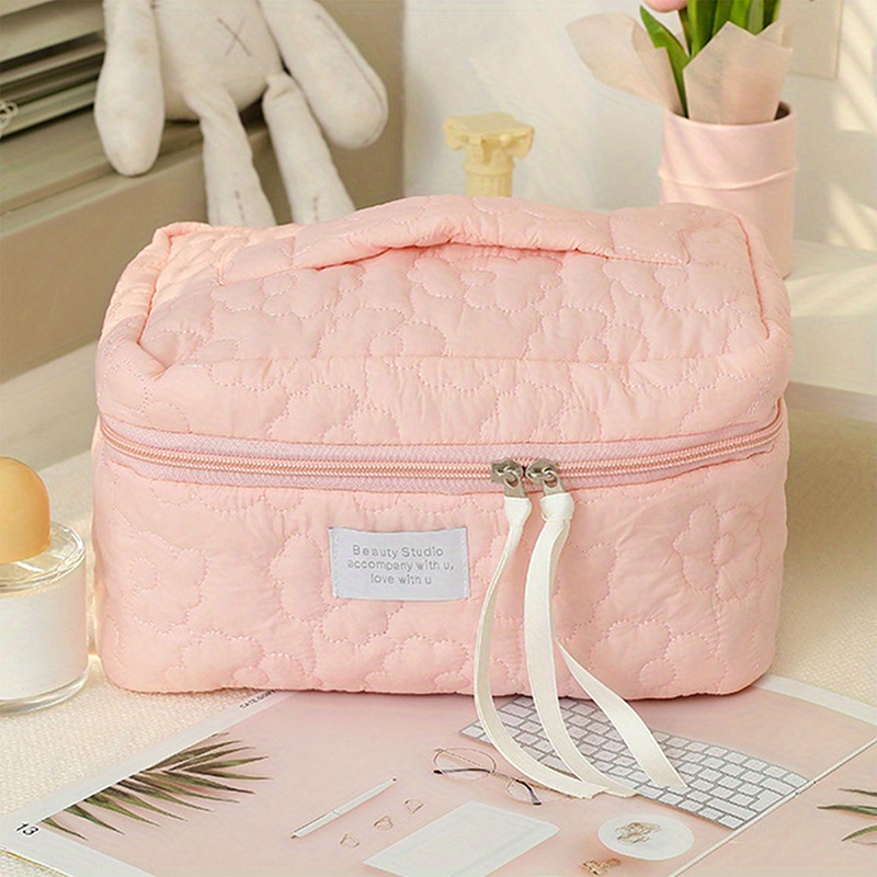 Ladies Embroidered Pink Makeup Bag