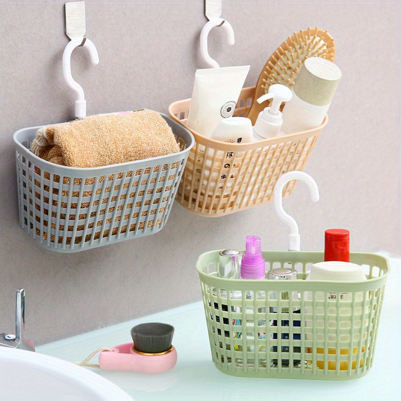 1pc Kitchen Hanging Storage Basket, Multi-functional Bathroom Balcony  Drainage Organizer, Dormitory Bedroom Storage Bin