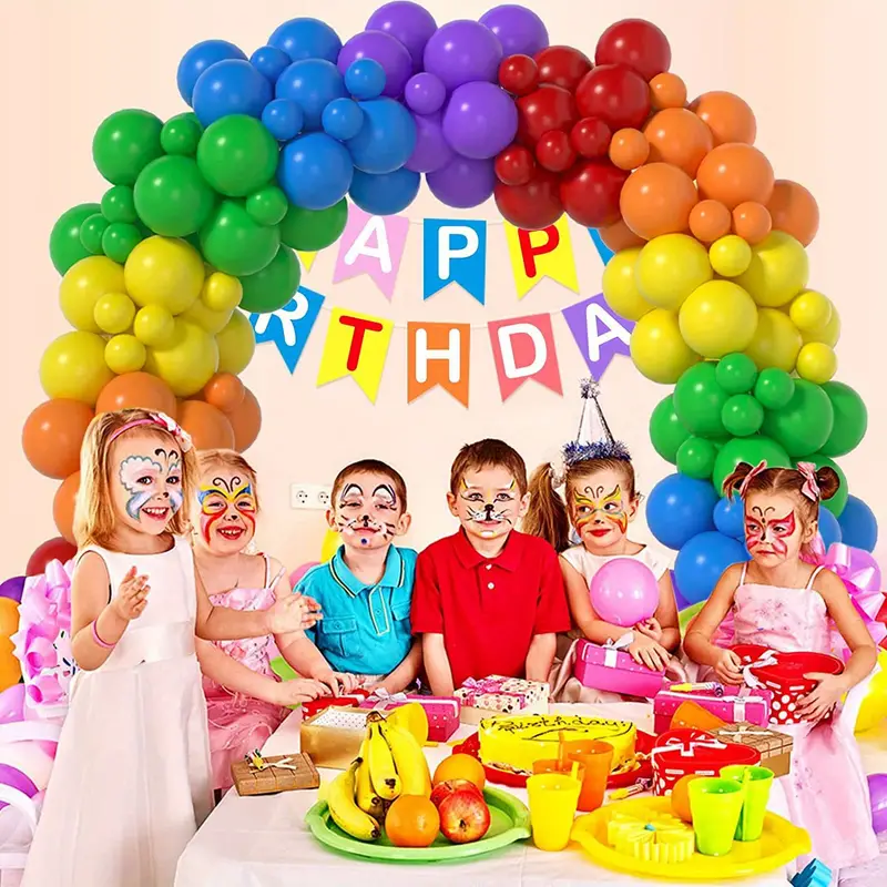 Kit per arco con palloncini arcobaleno, per feste per bambini, kit di 184  (a8Q)