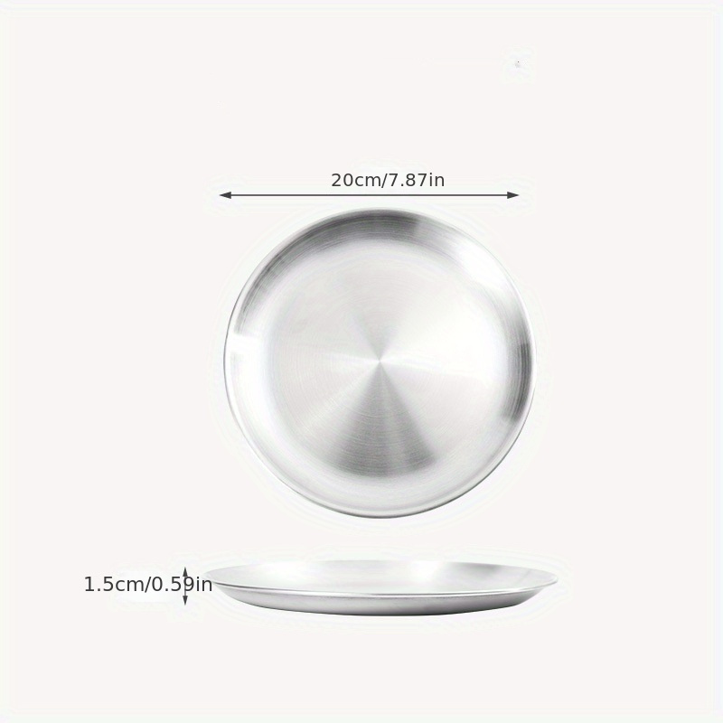 Stainless Steel Round Serving Platter for Barbecue Steak Dessert Buffet