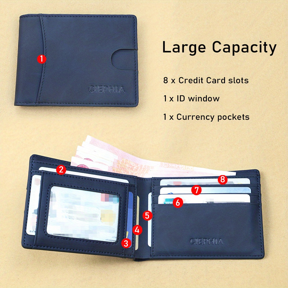 Men's Ultra-thin Wallet, Rfid Anti-theft Brush Thin Short Credit Card Money  Clip Men's Front Pocket Minimalist Wallet - Temu