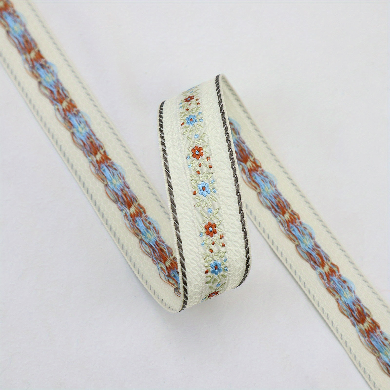  SEWDIYTR Jacquard Lace Ribbon Simple Geometric Style Lace Trim  Embroidered Lace for DIY Handmade Bag Straps Camera Strap Webbing 5 Yards