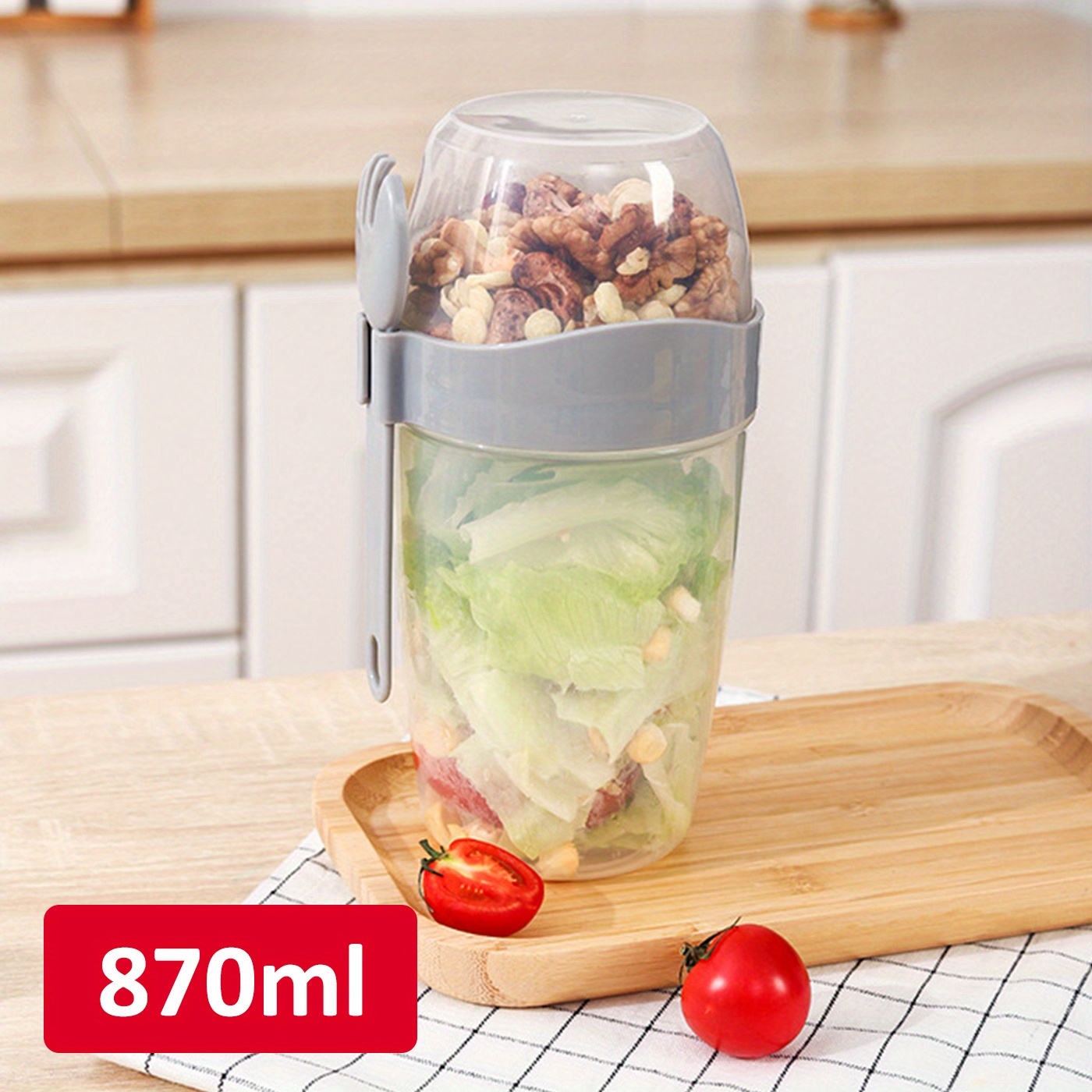  Salad Cup,Salad Dressing Container to Go,Fresh Salad Cup with  Fork and Dressing Holder,Salad Meal Shaker Cup,Reusable Portable Fruit and  Vegetable Salad Cups,Suitable for Breakfast Lunch Dinner : Home & Kitchen