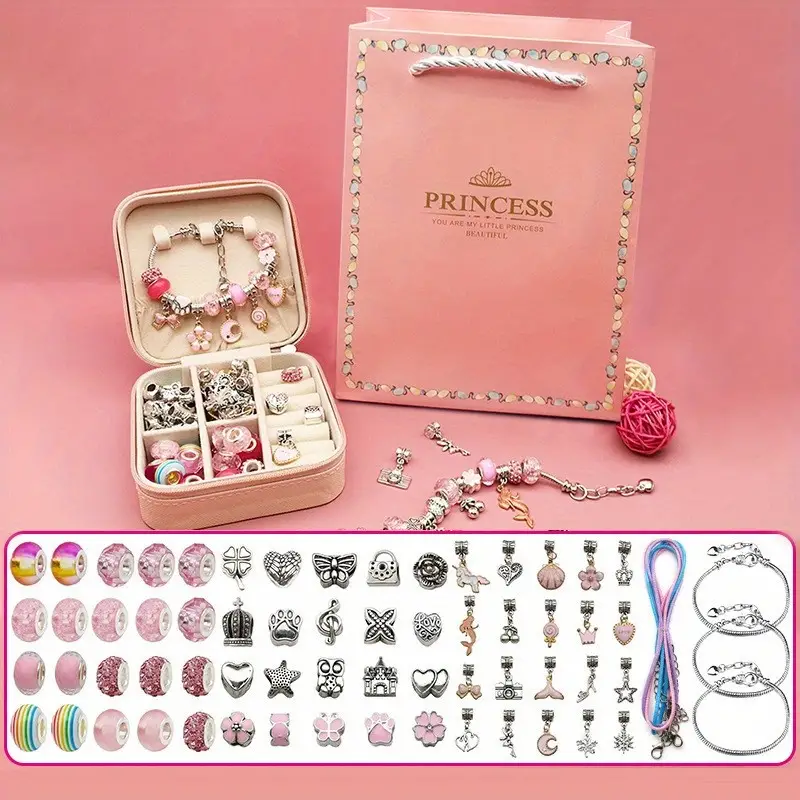 Diy Charm Bracelet Making Kit Jewelry Kit For Teen Girls - Temu