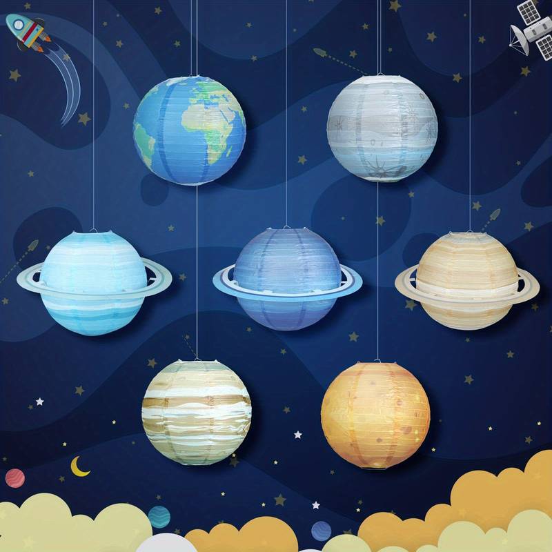 Lanternes Papier Système Solaire GOMETY - Lot De 9 Planètes (25 Cm) - Suspension Solaire - Décoration Chambre Enfant, Fête