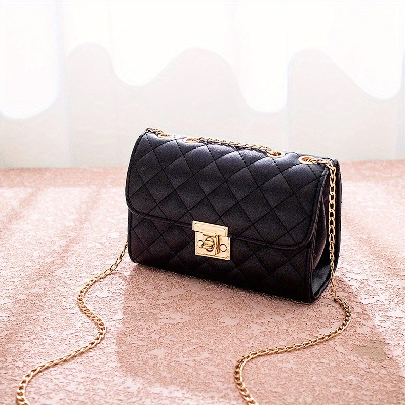 Mini Quilted Chain Flap Square Bag