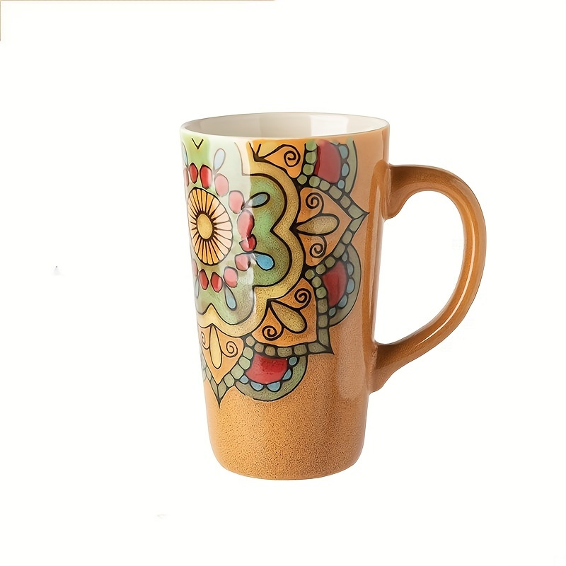 Boho Glass Tea Cup, Sunflower Pattern Embossed Water Cup, Bohemian Style  Breakfast Coffee Cups, Drinking Glasses For Juice, Milk - AliExpress