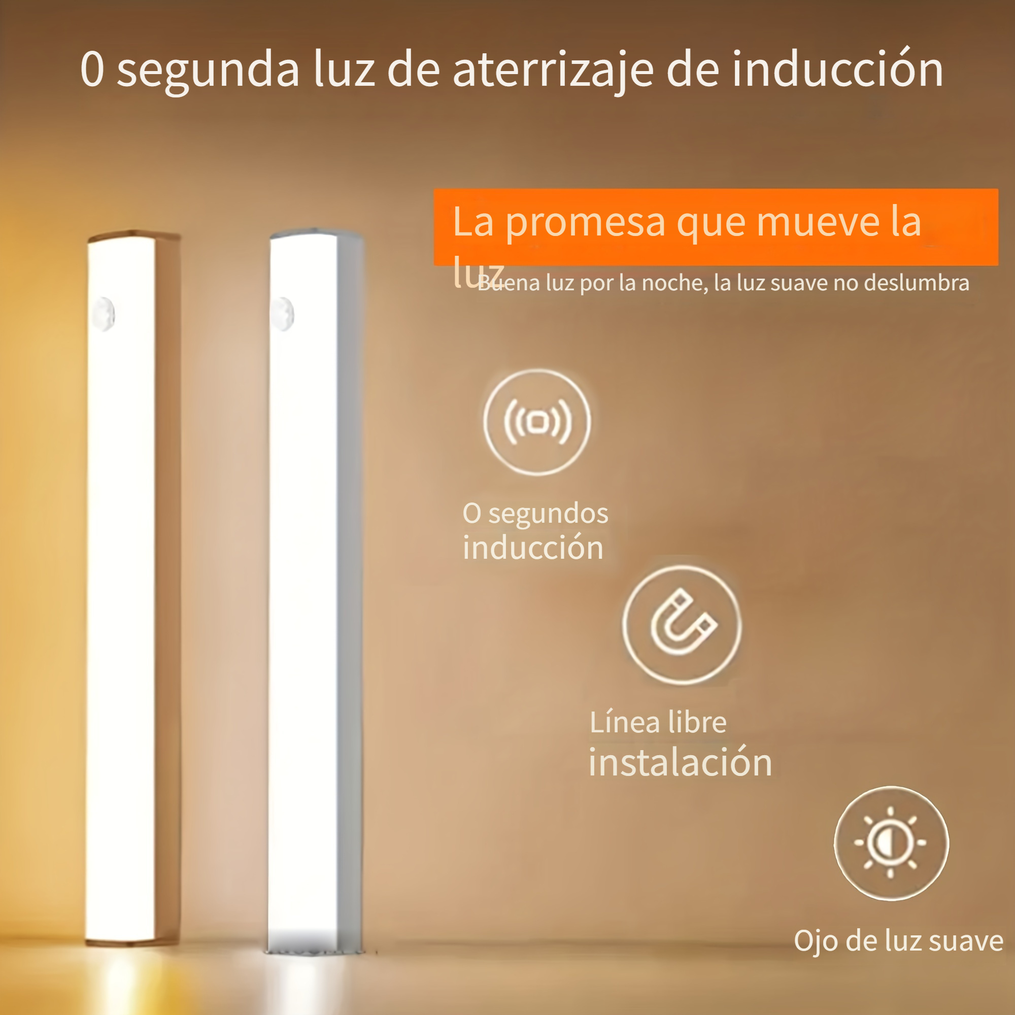 1pc Luz Nocturna Sensor Movimiento Luz Led Recargable Usb - Temu Chile