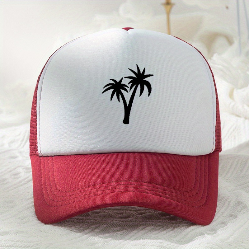 Coconut Tree Print Mesh Baseball Cap for Men