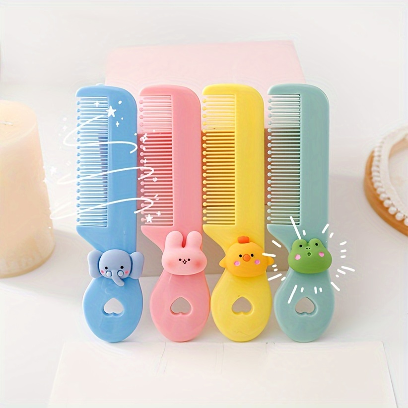 

1pcs Cute And Cartoon Plastic Hair Brush - Portable And Convenient Small Hair Comb In Candy Colors