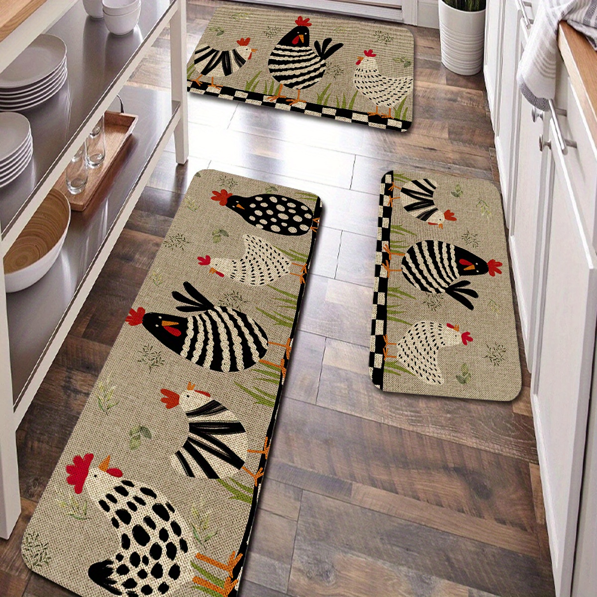 Quick Drying Rustic Kitchen Mat With 3d Animal Print Perfect - Temu