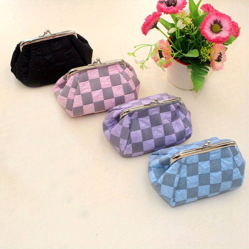 Plaid Kiss Lock Coin Purse