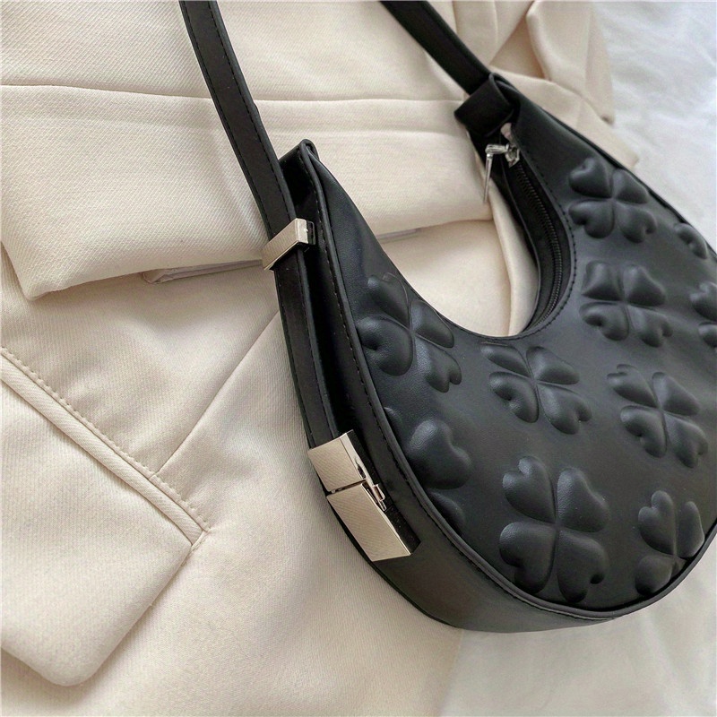 Solid Color Fashion Underarm Bag, Simple Casual Pu Leather Half Moon Bag,  Women's Trendy Versatile Shoulder Bag & Handbag - Temu