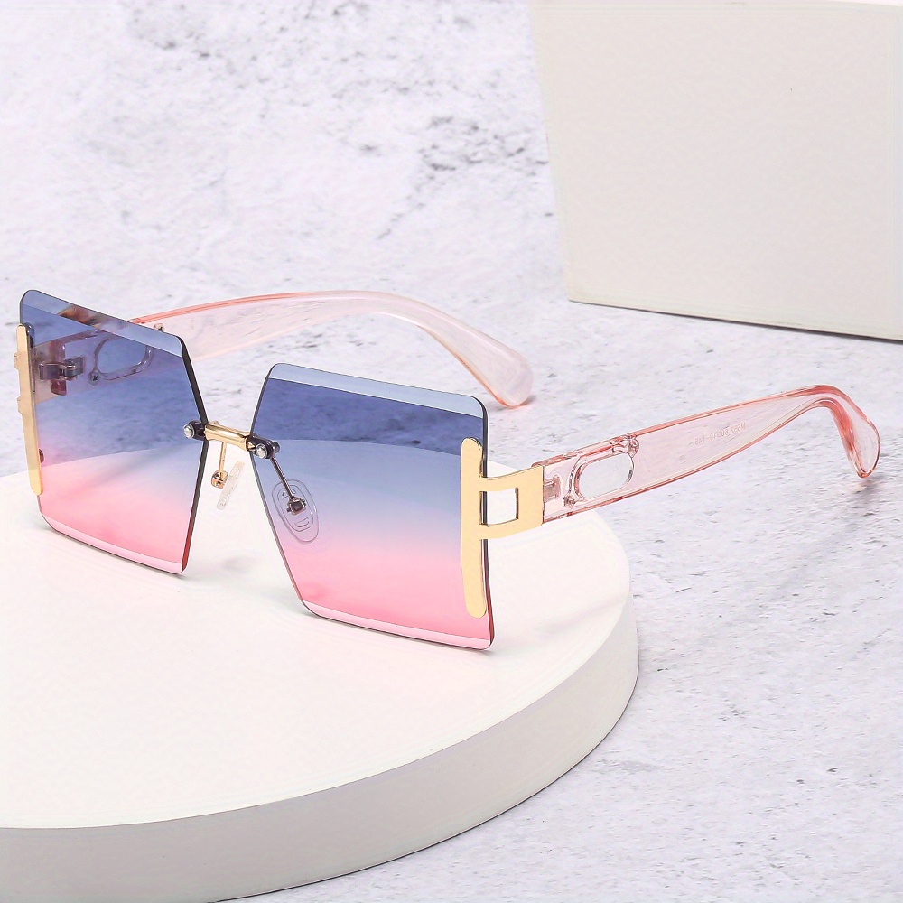 Oversized Square Frame Sunglasses Gradient Lens Glasses