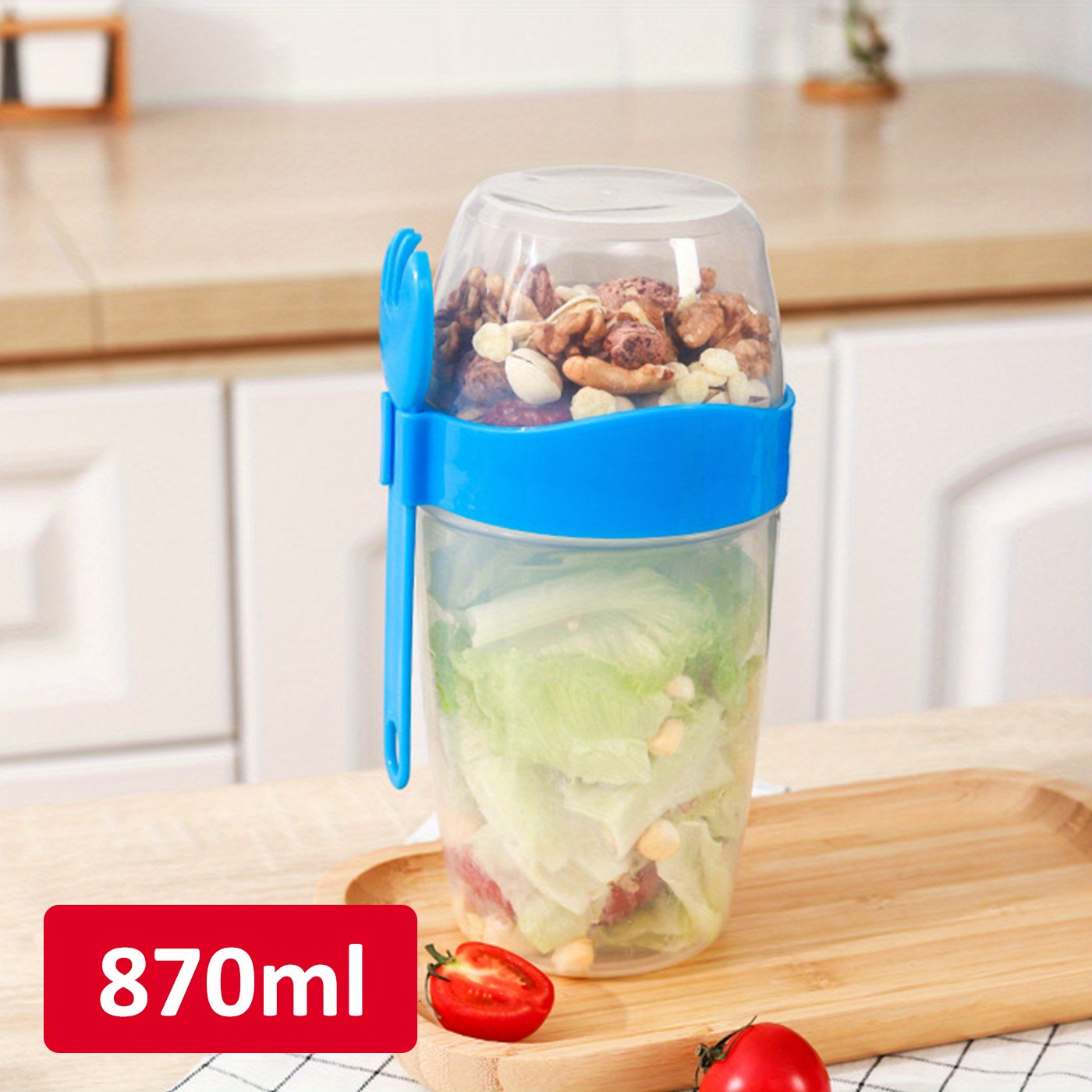 Large Capacity Salad Shaker, Healthy Salad Container, Portable Salad  Dressing Rack, Picnic Lunch Breakfast Salad Cup, Hand Wash, Kitchen  Supplies, Kitchen Tools - Temu