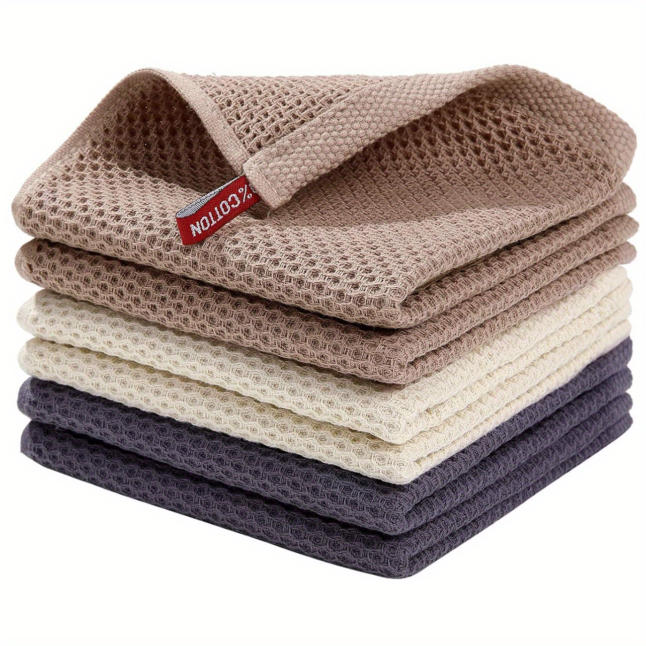 Waffle Weave Kitchen Hand Towel - Brown