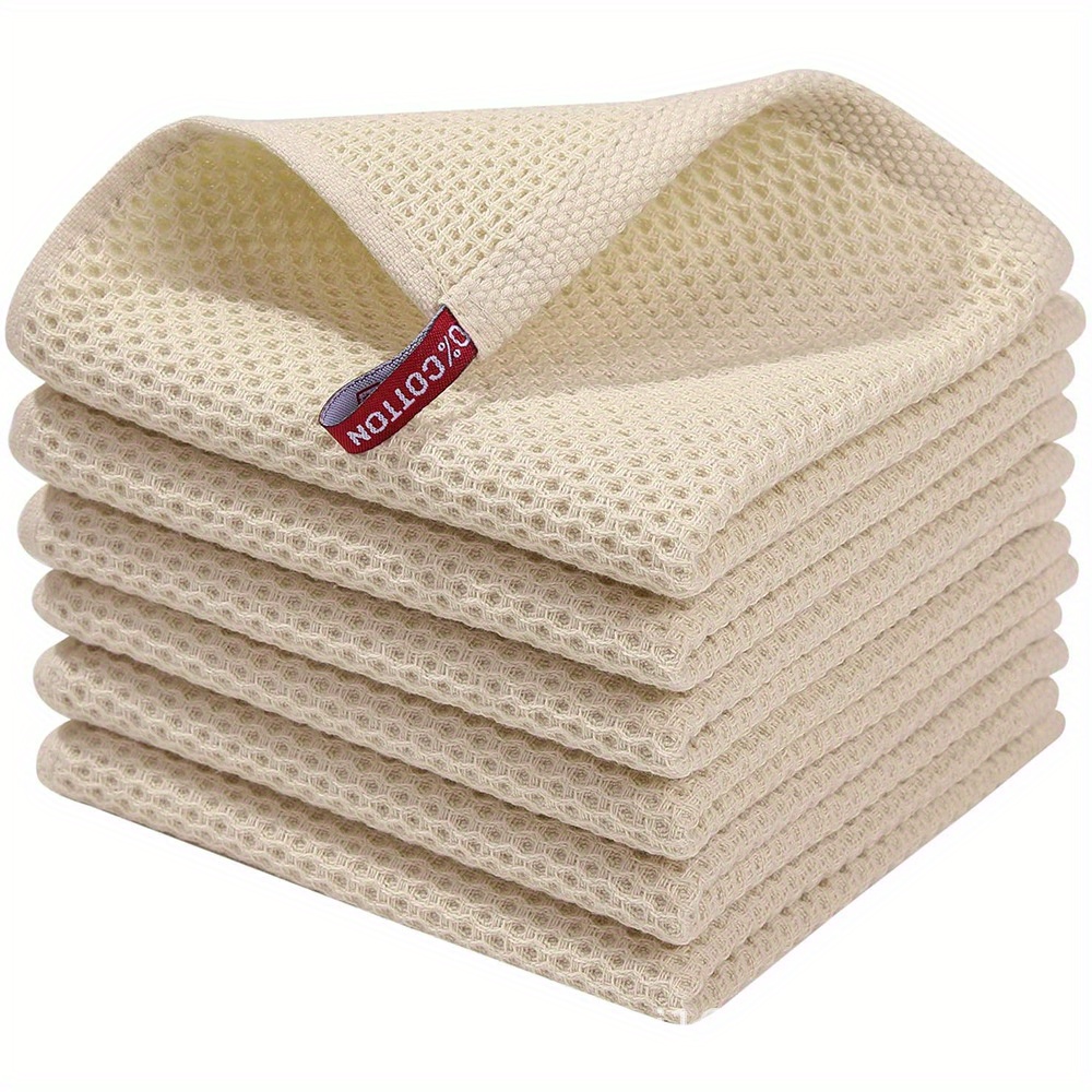 Beige Check Dishcloth - 12 count