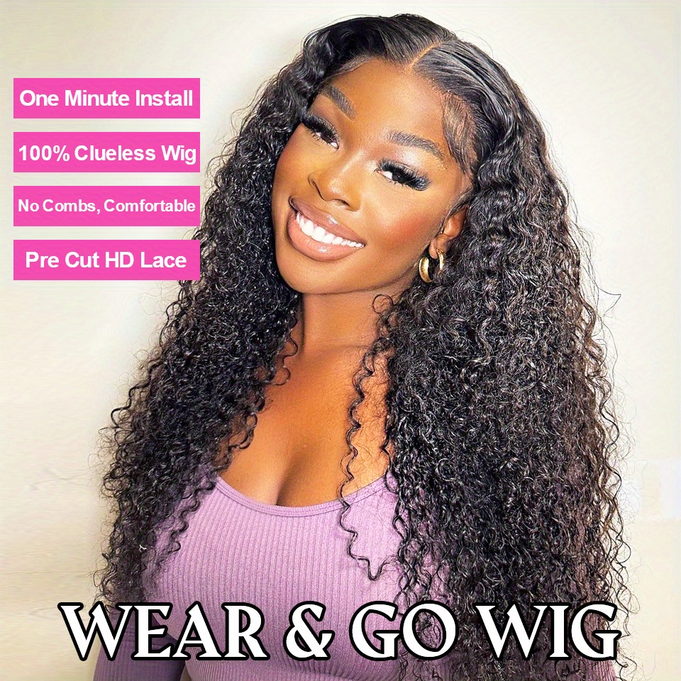 Wear Go Glueless Kinky Curly Human Hair Wigs 100 Glueless Temu