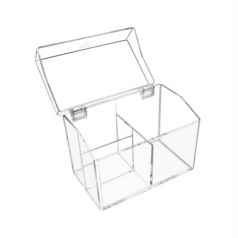 Clear Acrylic Cotton Pad Holder Dispenser Lid Organize Temu United