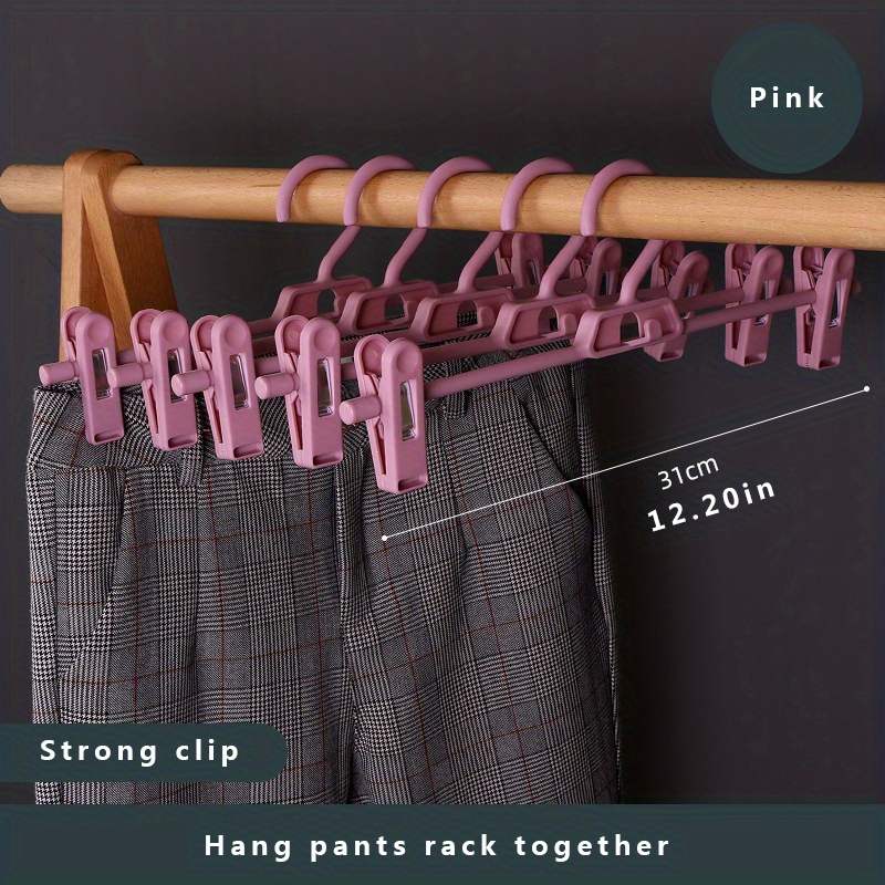Pants Hangers With Clips Stackable Skirt Hangers - Temu