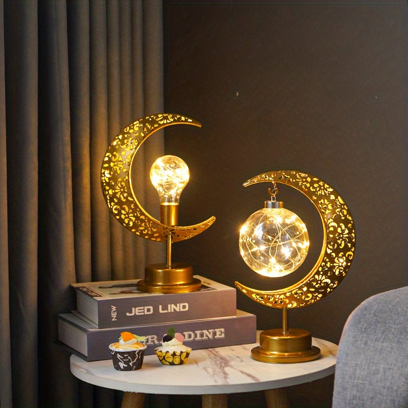 Acheter Lampe Led en forme de lune dorée pour la maison, décoration  lumineuse en métal pour la maison, Ramadan Kareem, Eid Mubarak, cadeau  musulman 2023 Eid Al Adha