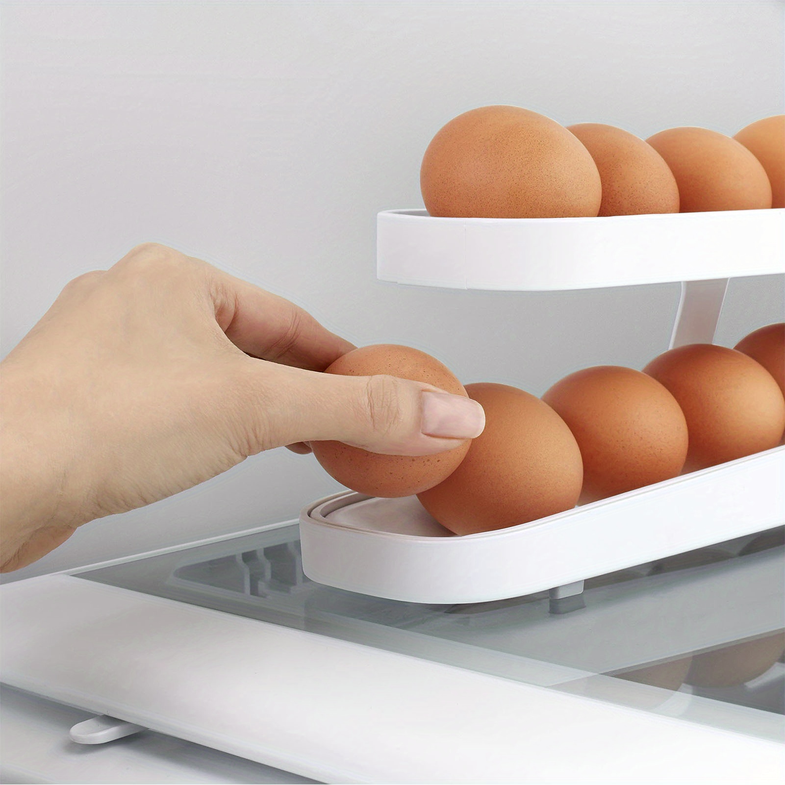 Eierhalter für Kühlschrank, Eierbox automatisch nachrollen