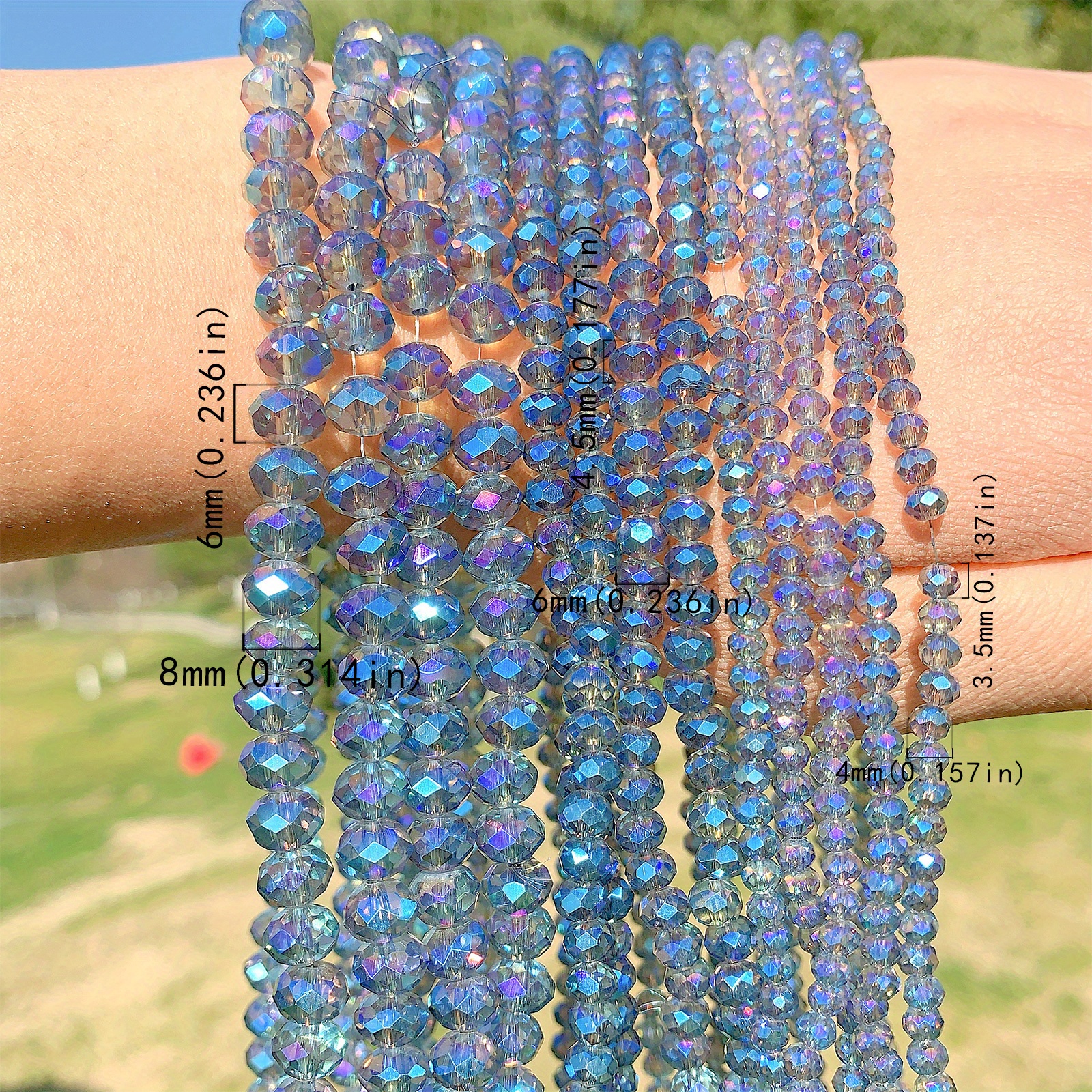 Blue Edge Crystal Beads Faceted Loose Beads Glass Beads - Temu