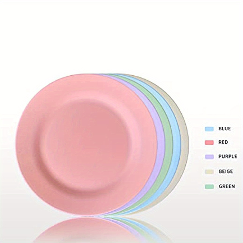 Plastic Dinner Plate, Reusable Round Pp Solid Color Salad/dessert