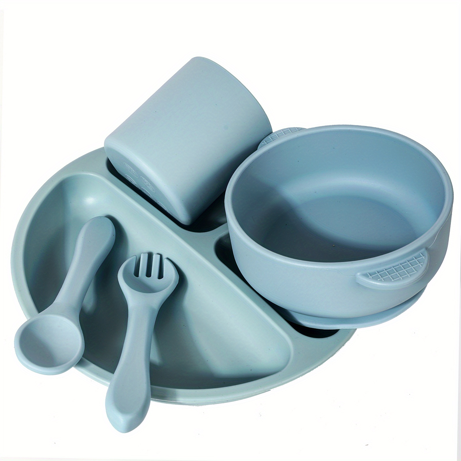 Baby Led Weaning Set - Silicone Feeding Utensils, Adjustable Bib, Soft  Spoon & Fork - Perfect For Infant & Toddler Self-eating (blue & Green) -  Temu United Arab Emirates