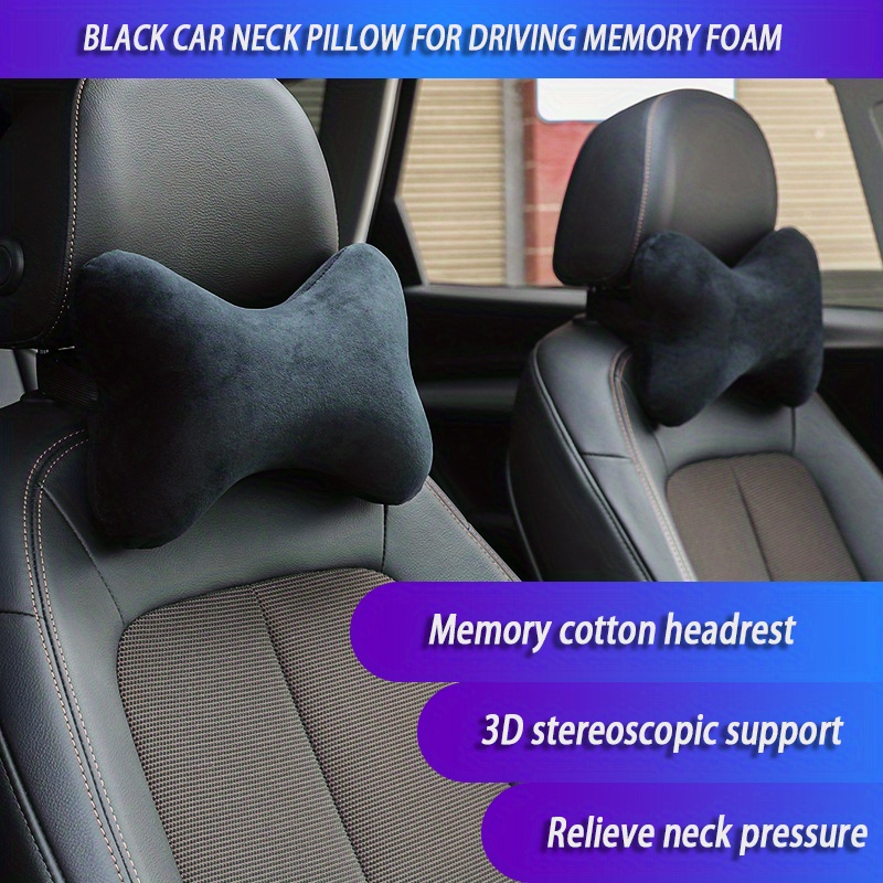 Black Car Neck Pillow For Driving Memory Foam Car Headrest Pillow