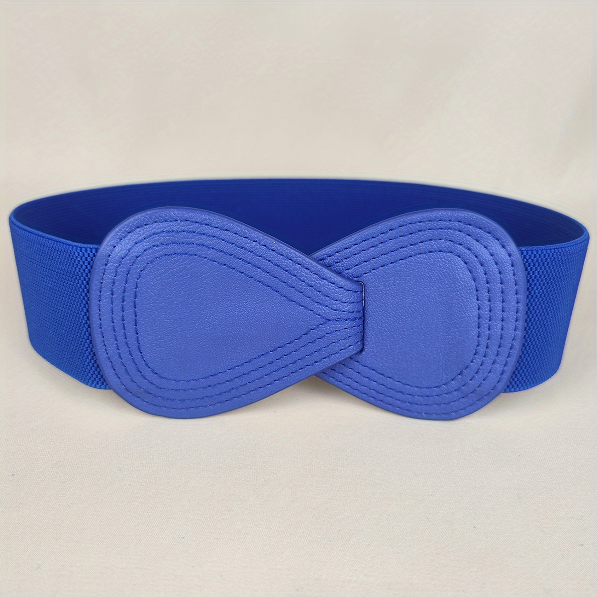 Candy Color Elastic Wide Belt Interlock Buckle 8 shaped Faux - Temu