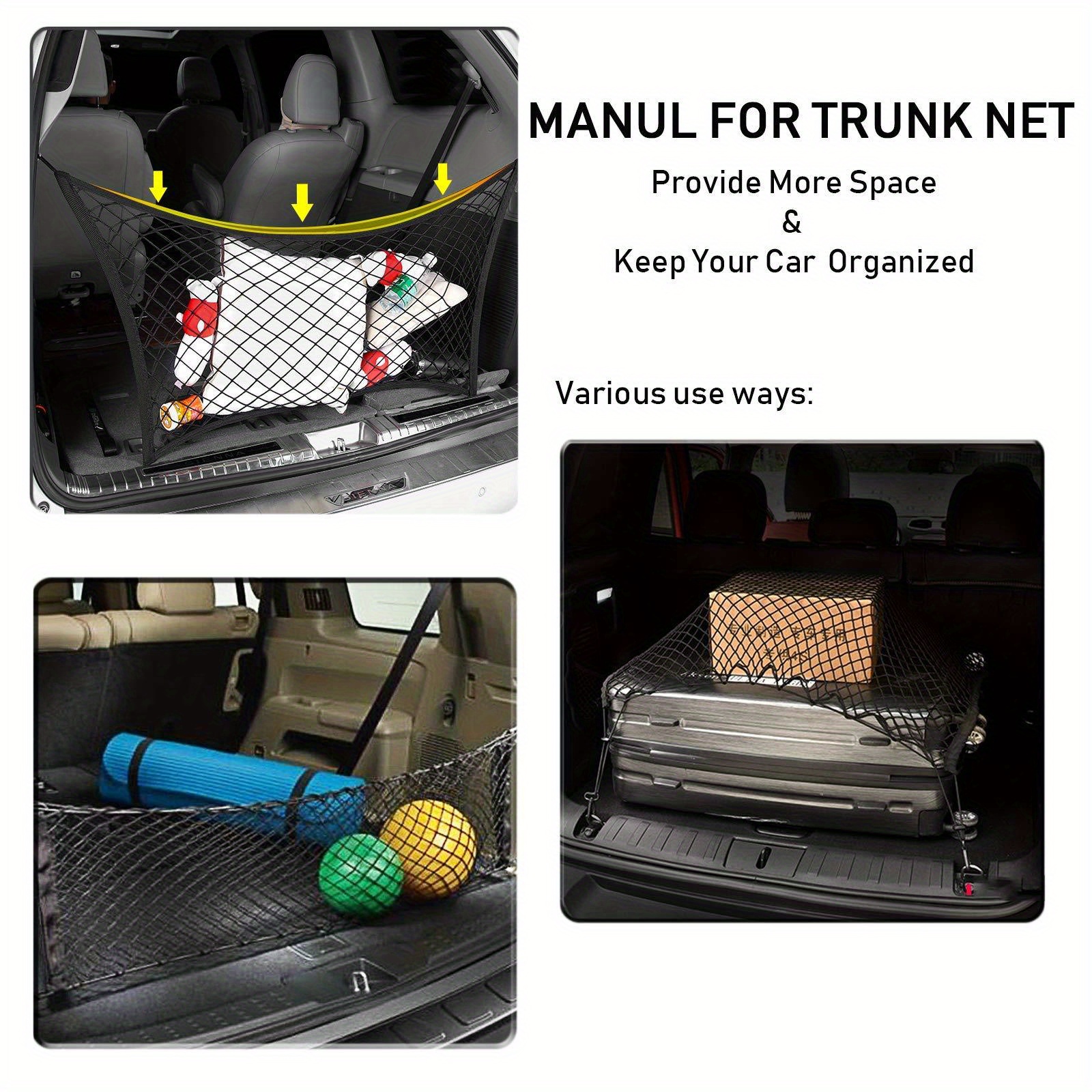 Bestmotoring Car Trunk Isolation Net, Trunk Organizer Cargo Net