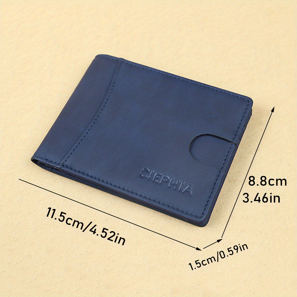 Men's Ultra-thin Wallet, Rfid Anti-theft Brush Thin Short Credit Card Money  Clip Men's Front Pocket Minimalist Wallet - Temu