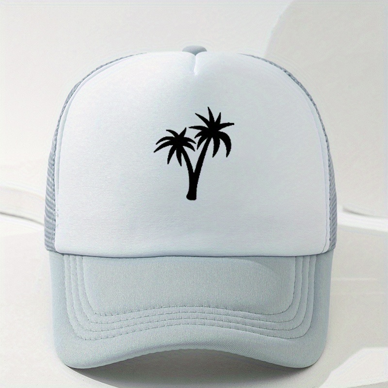 Coconut Tree Print Mesh Baseball Cap for Men