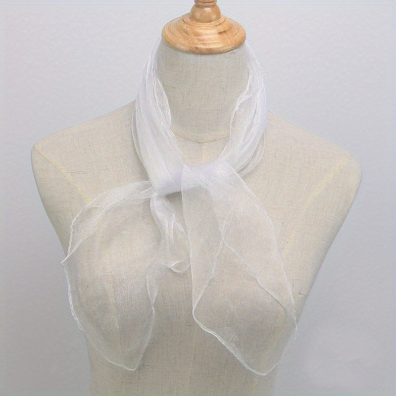 Candy Square Scarf Gauze Neckerchief Thin Breathable Silk Scarves