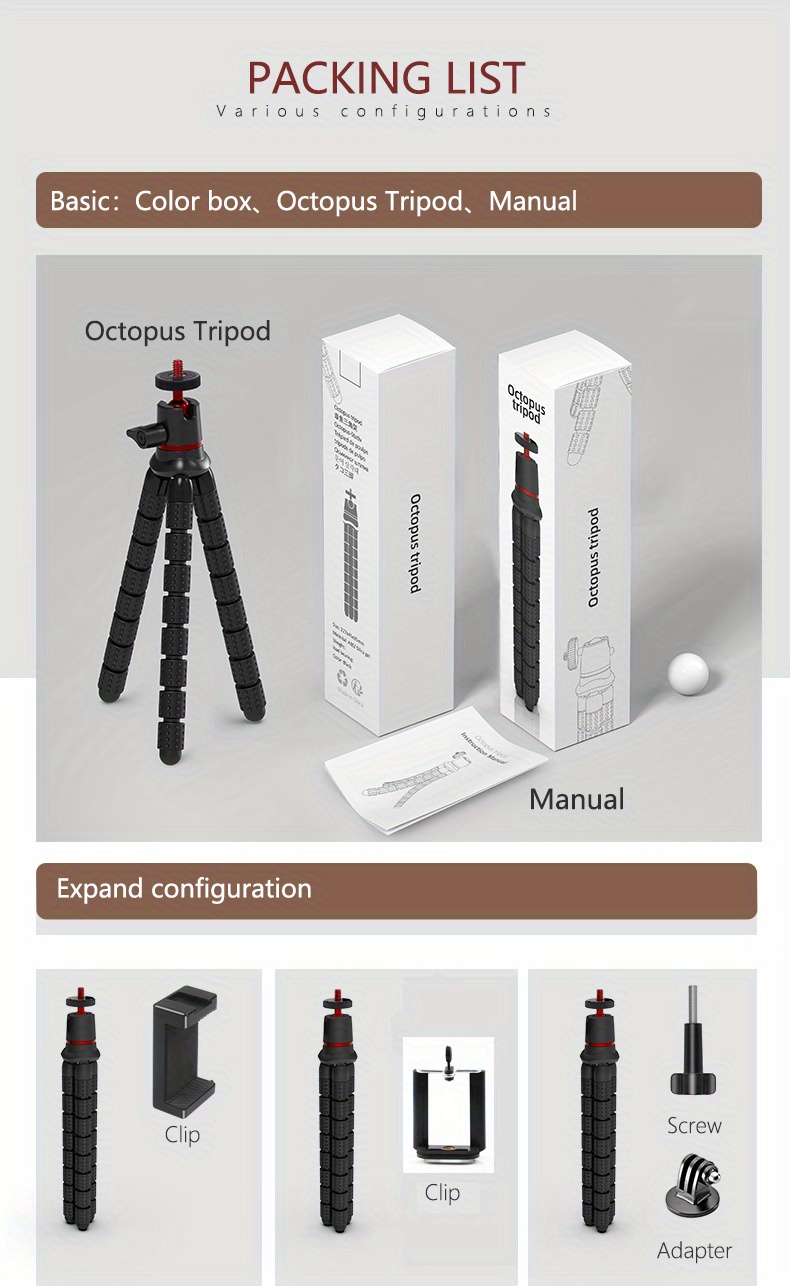 Trípode para iPhone, trípode de cámara flexible Fotopro con control remoto  para iPhone 12 XS, Samsung, resistente al agua y antigrietas para GoPro