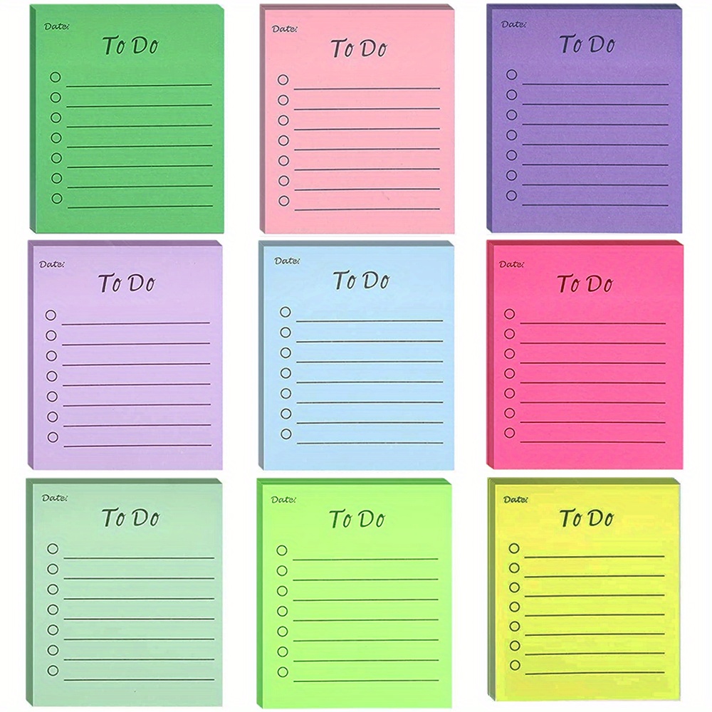 2 Pads Large Sticky Notes (9 Colors Optional) /pad Lined - Temu United Arab  Emirates